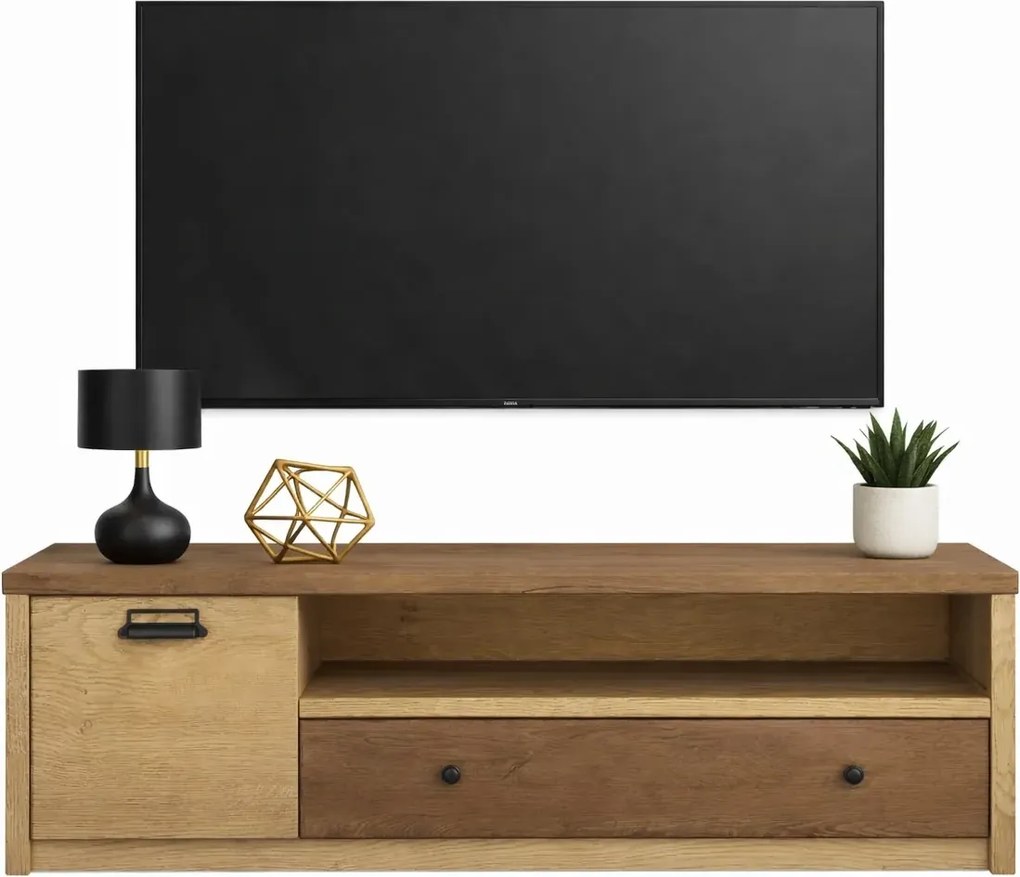 Loftowa szafka RTV dąb cremona + dąb lefkas L8-N02