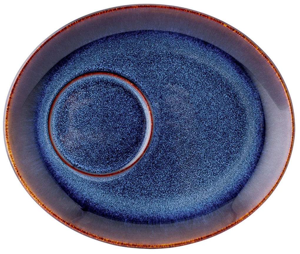 Altom Ceramiczny kubek z spodkiem Reactive Navy Blue 310 ml