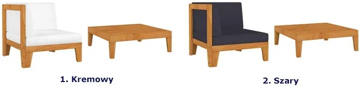 Sofa i stolik ogrodowy z drewna akacjowego - Cefilo 3X