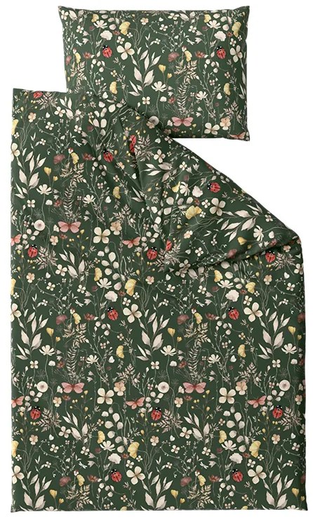 PrzytulneMieszkanie.pl PrzytulneMieszkanie.pl Pościel z mikrowłókna KOLOROWA ŁĄKA ciemnozielona Rozmiar pościeli: 70 x 90 cm | 140 x 200 cm