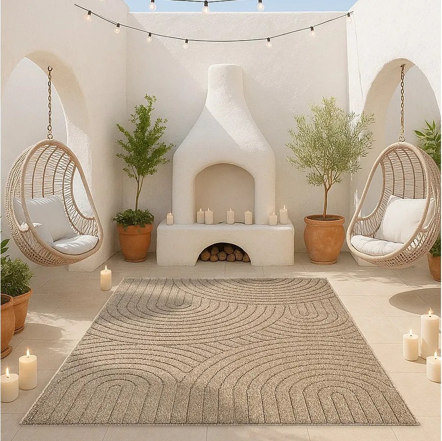 Dywan Kos nowoczesny zewnętrzny łuków, Natura, 200 x 280 cm