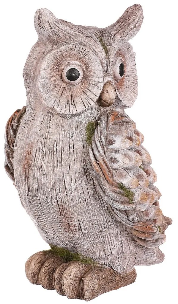 Ozdoba ogrodowa Sowa, szary, 24 x 22 x 40 cm