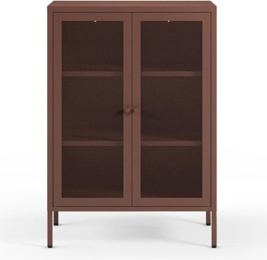 Bordowa metalowa szafka 70x100x40 cm Fayna – Marckeric