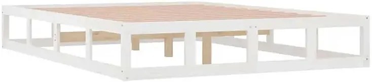 Białe dwuosobowe sosnowe łóżko 140x200 - Rixo 5X
