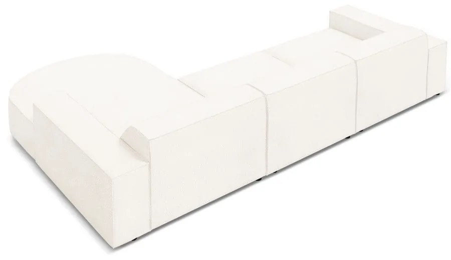 Beżowy narożnik (prawostronny) z materiału bouclé Jodie – Micadoni Home