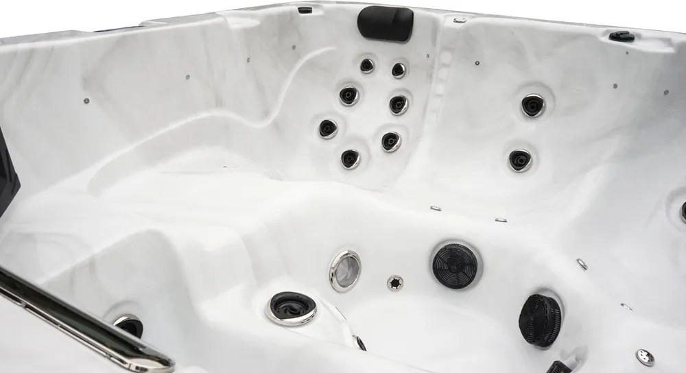 JACUZZI OGRODOWE PREMIUM WANNA  SPA 5-OSOBOWA WHITE OBUDOWA BROWN 195x195 CM