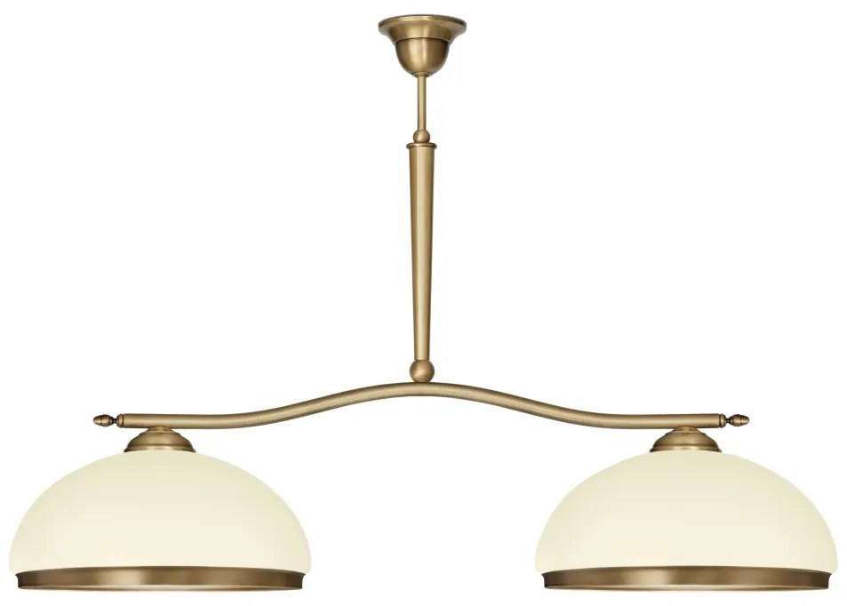 Żyrandol mosiężny z dwoma kloszami YR-S2LE30