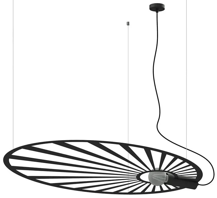 Czarna modernistyczna lampa wisząca - 3X EX596 P0-K33