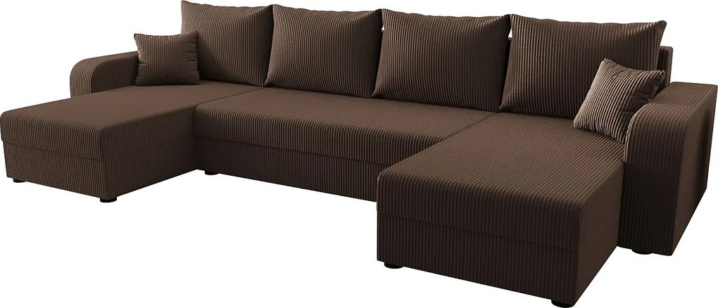 BEDANTE narożnik w kształcie U HEWLET U BIS Zoom 5 brązowy z funkcją spania sofa w kształcie litery U z pojemnikiem na pościel