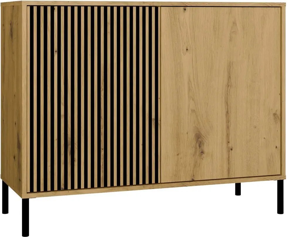 Komoda na nóżkach z ryflowaniem dąb artisan  Z9-K48