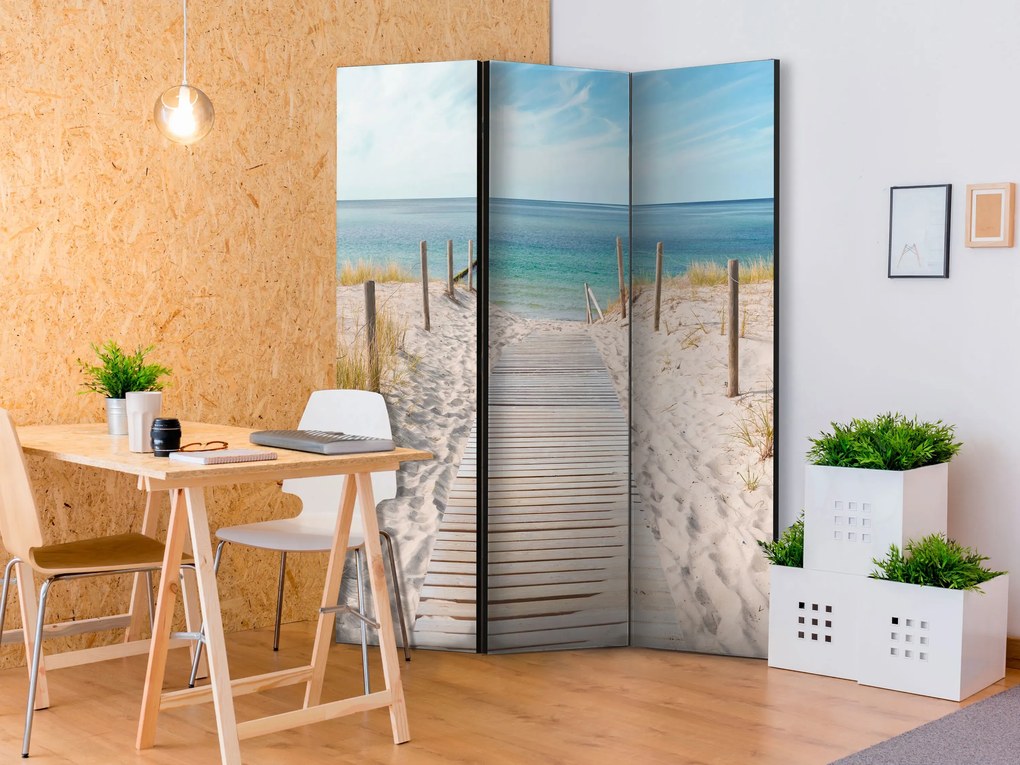 Parawan akustyczny Pejzaże 135x172 cm 3-częściowy szary ARTGEIST B