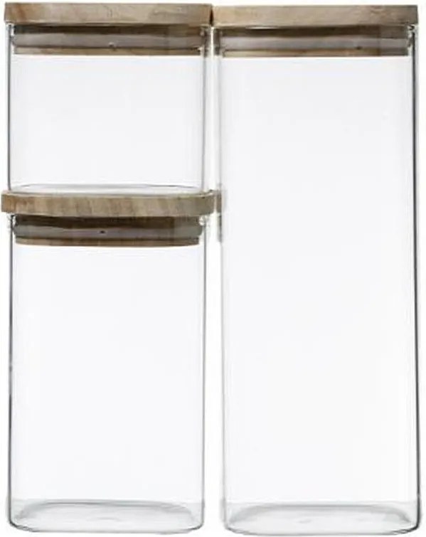 Zestaw 3 Szklanych Słoików do Przechowywania - FIVE