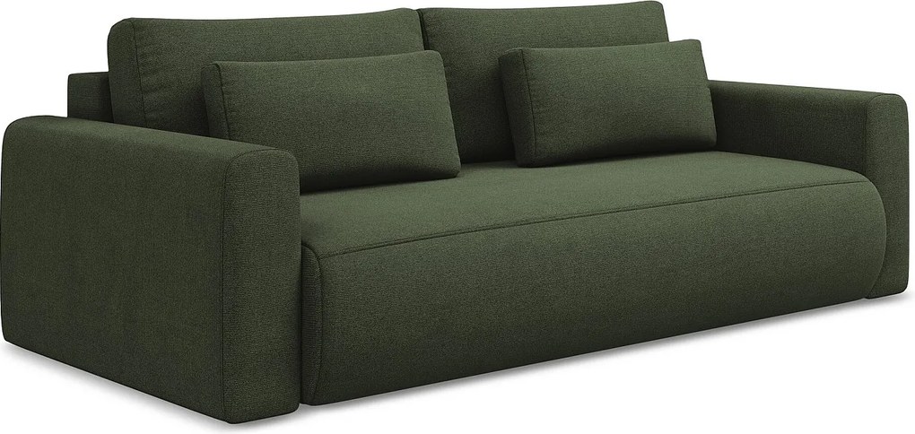 Kanapa 3-osobowa z funkcją spania - z tkaniny strukturalnej - oliwkowy - KAPUA