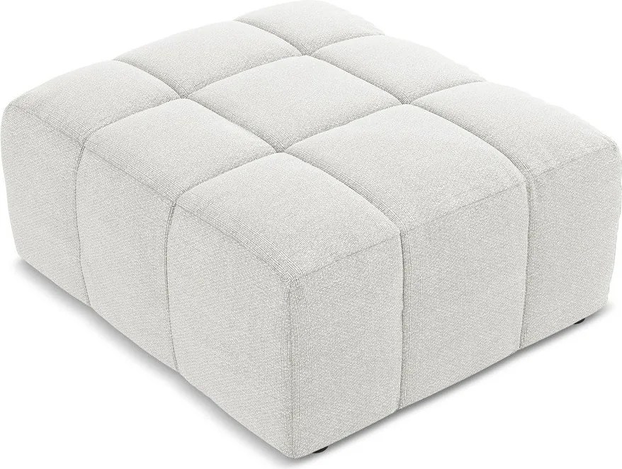 Biały podnóżek z materiału bouclé Aloha – Makamii