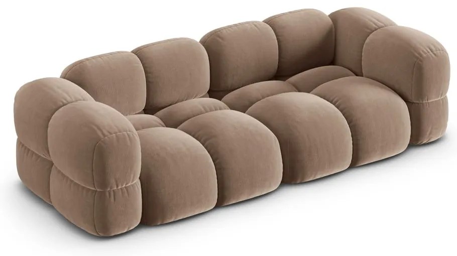 Brązowa aksamitna sofa 250 cm Loretto – Cosmopolitan Design