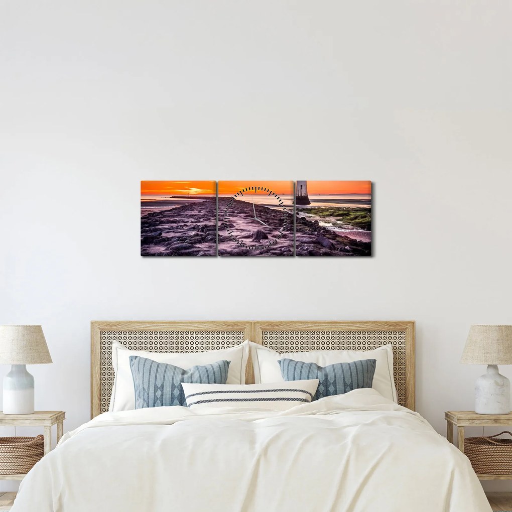 Obraz latarni morskiej (z zegarem) (90x30 cm)