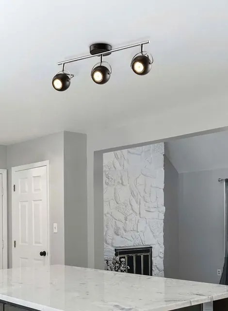 Czarna lampa sufitowa z okrągłymi reflektorami - S982 L5-A69
