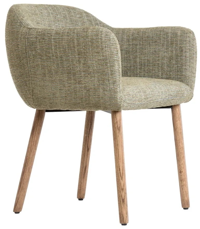 Jasnozielone tapicerowane fotele jadalniane zestaw z podłokietnikami 2 szt. Blaine – Light &amp; Living