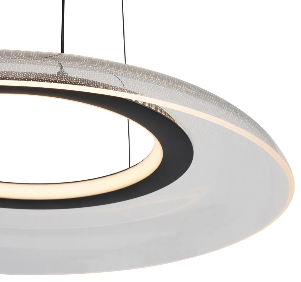 Designerska lampa wisząca czarno-przezroczysta z 3-stopniową regulacją ściemniania - Scacrylic