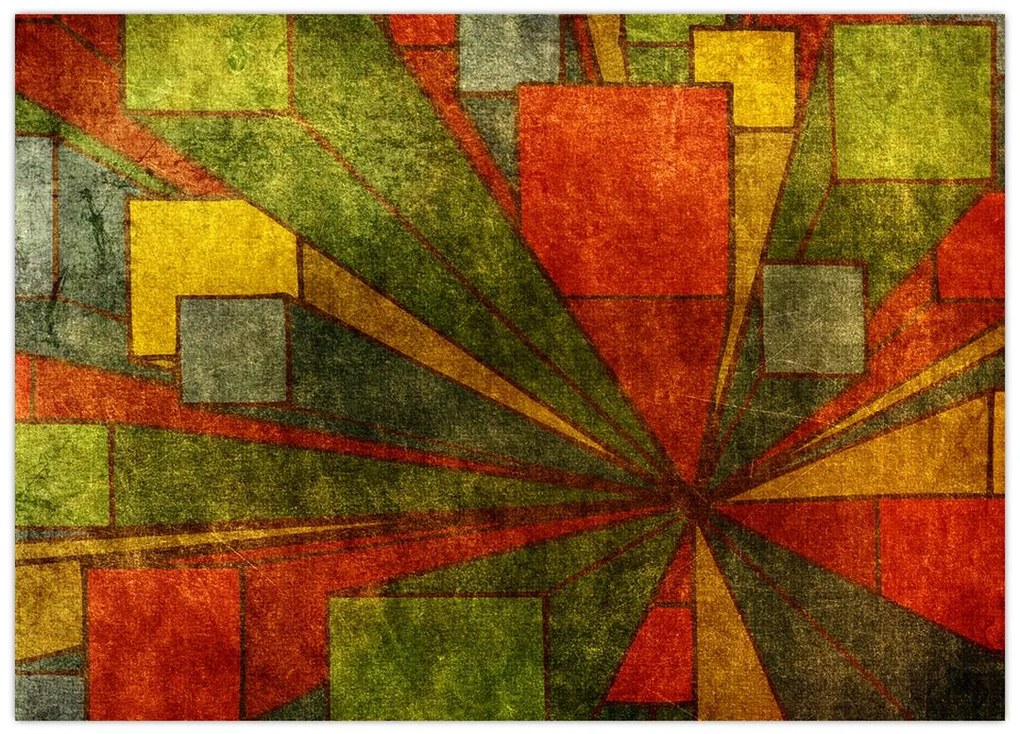 Obraz abstrakcji geometrycznej (70x50 cm)