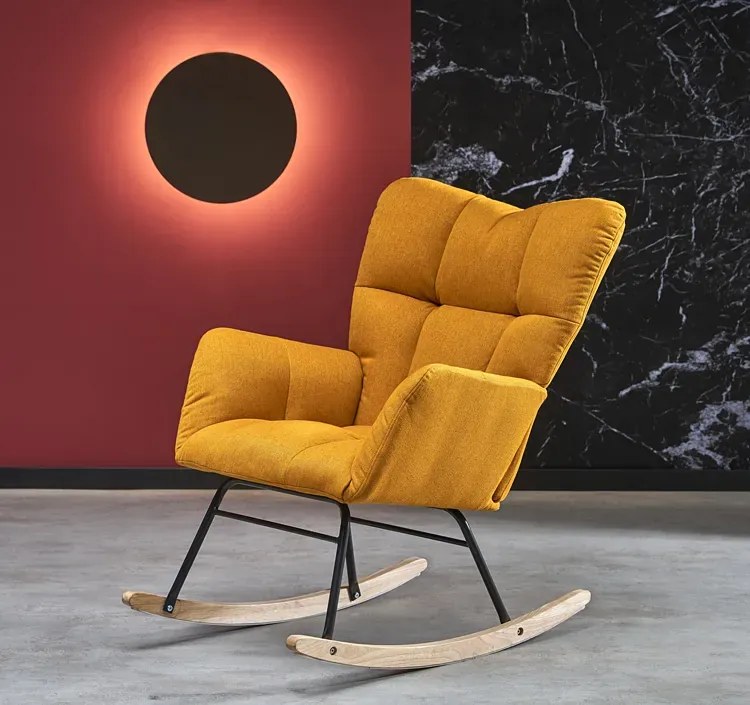 Popielaty skandynawski fotel bujany R7-T37