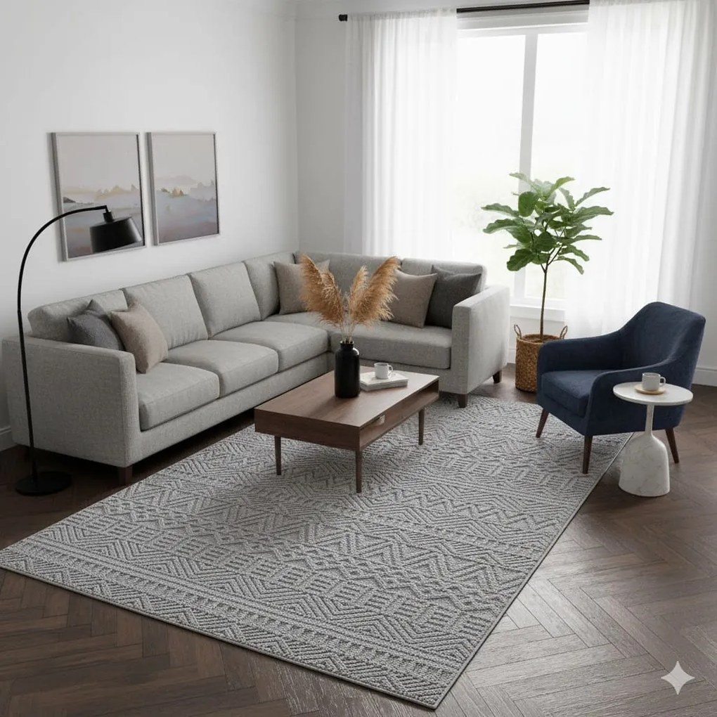 Dywan nowoczesny Helix Boho szary 120 cm x 170 cm