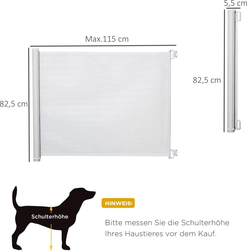 PawHut Bramka ochronna dla psa, metalowa barierka zabezpieczająca