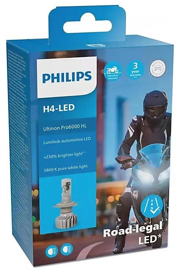 LED Żarówka motocyklowa Philips ULTION 11342 U6000 X1 H4 P43t-38/18W/12V 5800K