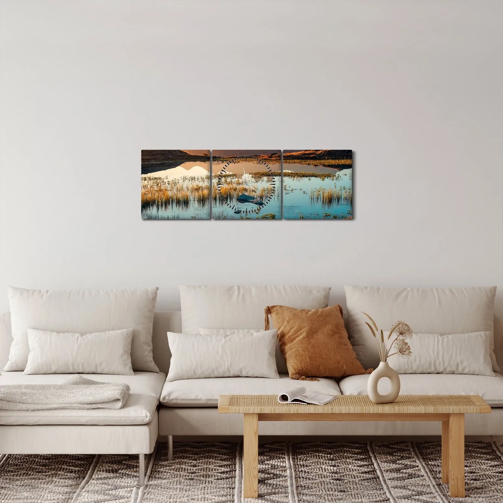 Obraz - Lac Guichard (z zegarem) (90x30 cm)