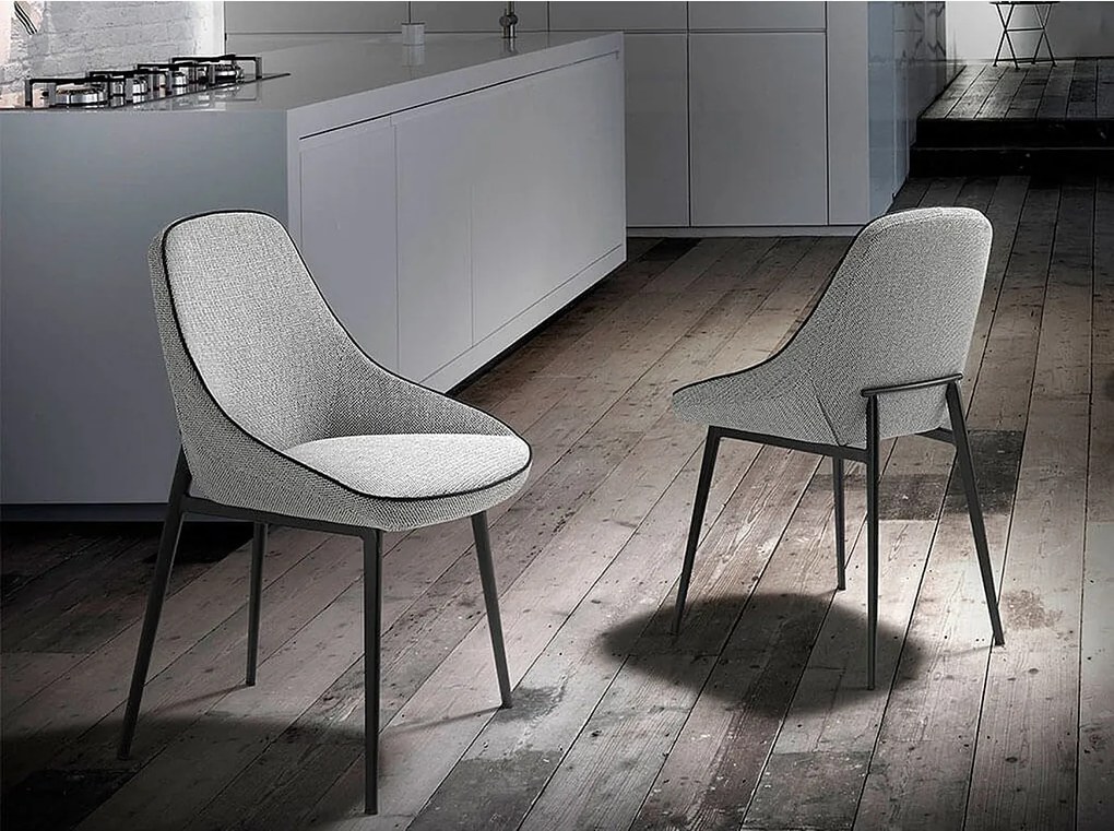 Krzesło z szarej tkaniny 4082 ANGEL CERDA