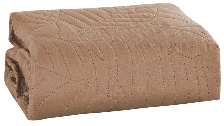 Jasnobrązowa narzuta na łóżko LEAVES Rozmiar: 200 x 220 cm