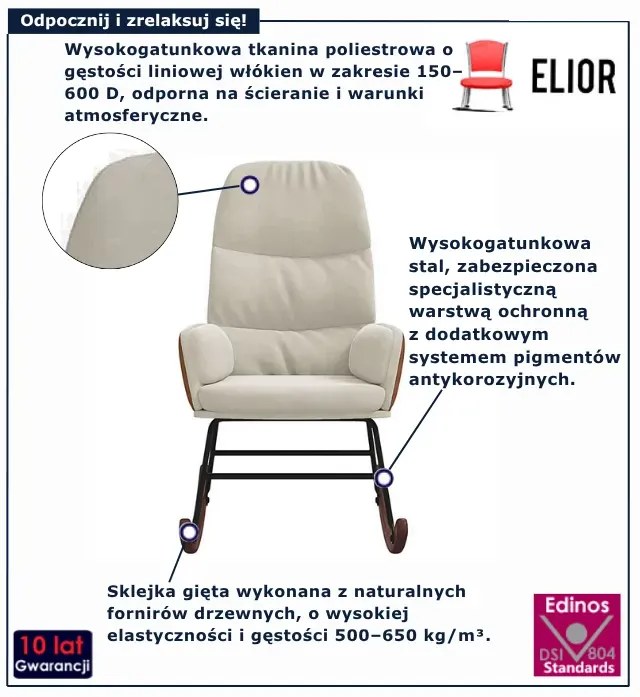 Kremowy nowoczesny fotel bujany Z3-R83