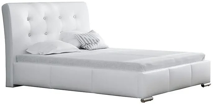 Łóżko tapicerowane glamour Helik 140x200 - 44 kolory