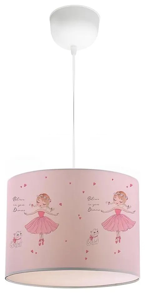 Dziecięcy żyrandol CANDY 1xE27/40W/230V różowy