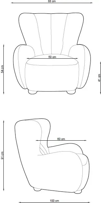 Biały fotel uszak boucle do pokoju F2-Z88