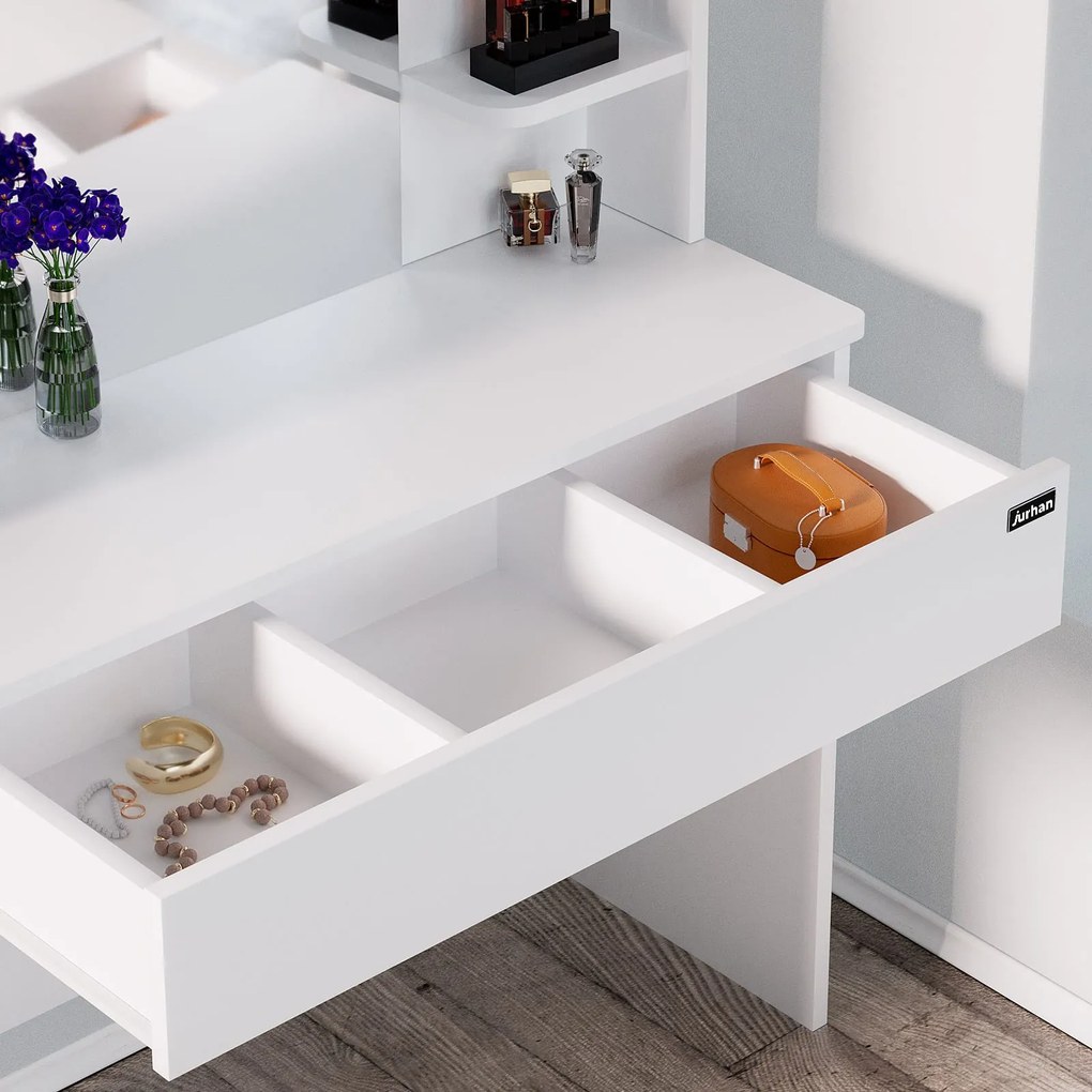 Toaletka LUCIA, 108x40x140cm, biała Casaria