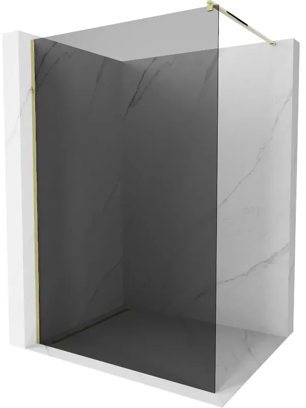 Mexen Kioto ścianka prysznicowa Walk-in 110 x 200 cm, grafit 8 mm, złota - 800-110-101-50-40