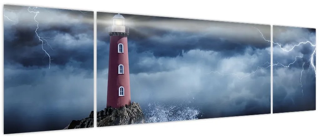 Obraz - Latarnia morska na klifie (170x50 cm)