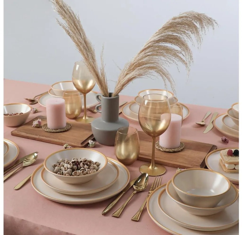 Zestaw obiadowy 24 szt. beżowy/ceramika