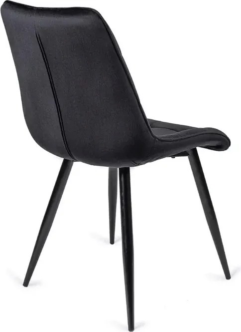 Zestaw Stół Prostokątny Rozkładany CLARK 120-160 cm Dąb Artisan/Czarny i 4 Krzesła Tapicerowane RIO Czarne