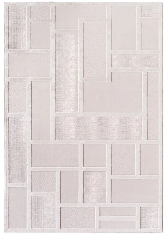 Dywan zewnętrzny Doha 3D kremowy geometryczny 120 cm x 170 cm