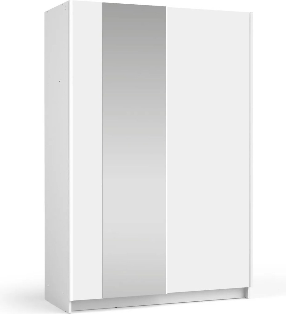 Szafa Przesuwna CERON 120 cm z Lustrem Szafa Dwudrzwiowa, Biały