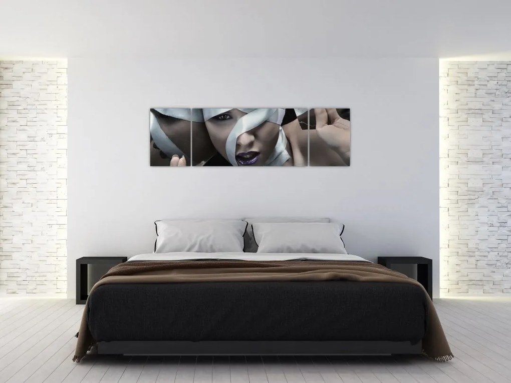 Obraz kobiety ze wstążką (170x50 cm)