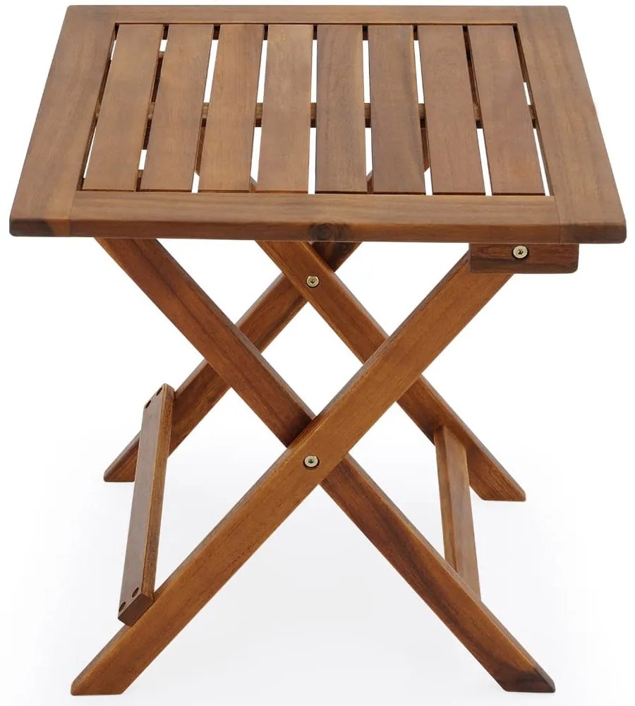 Casaria Stolik VITEK z drewna akacjowego, 46x46x46cm, brązowa