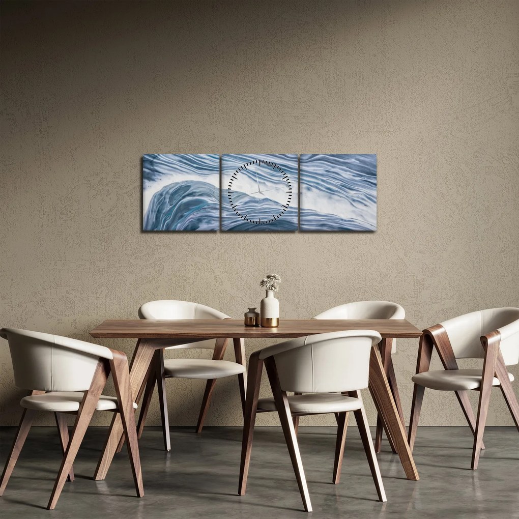 Obraz abstrakcji (z zegarem) (90x30 cm)