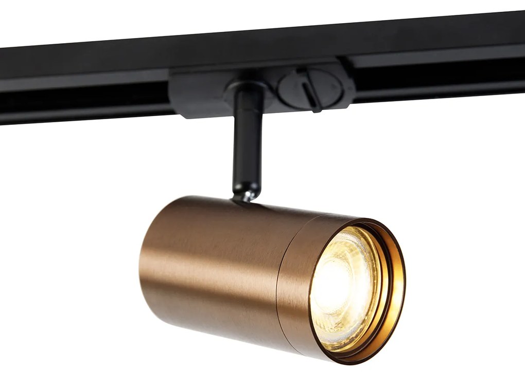 Nowoczesny reflektor szynowy jednofazowy ciemny brąz - Jeana