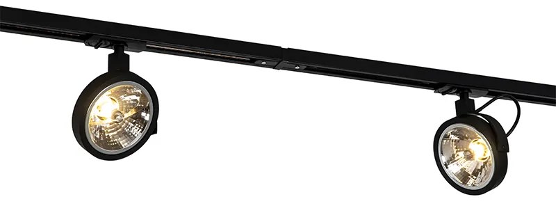 System szynowy z 5 reflektorami czarny 1-fazowy - Go