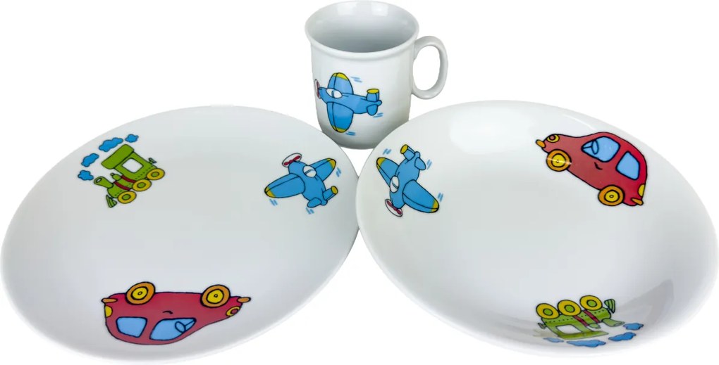 Thun 3-częściowy zestaw obiadowy dla dzieci Transport