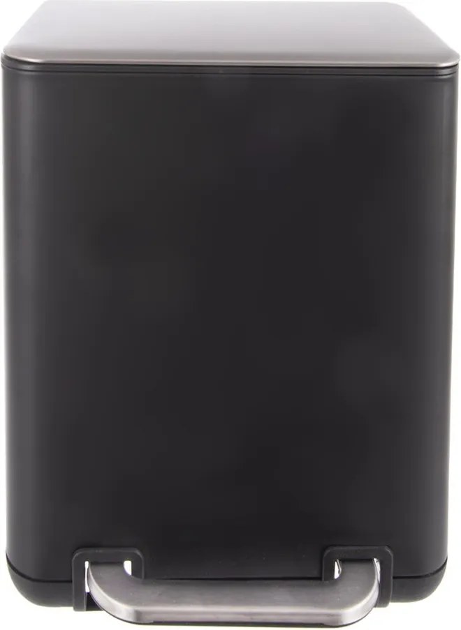 Czarny kosz na śmieci z pedałem ze stali nierdzewnej 20 l Black – Orion