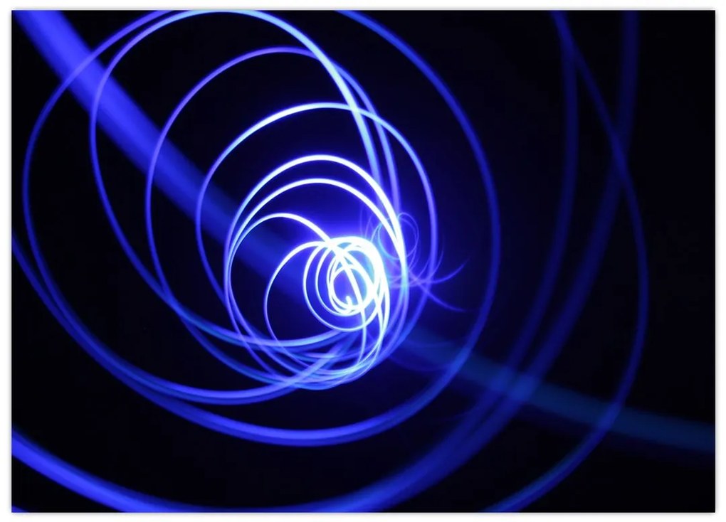 Obraz na szkle - niebieskie spirale (70x50 cm)